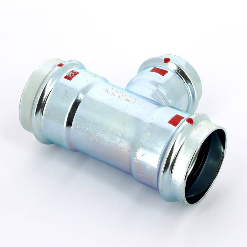 Тройник пресс Viega Prestabo 54х42х54 мм оцинкованная сталь 558840