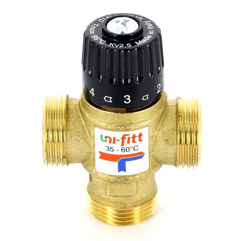 Клапан термосмесительный Uni-Fitt 1 35-60°C Kvs 2.5 боковое смешение 351G3540