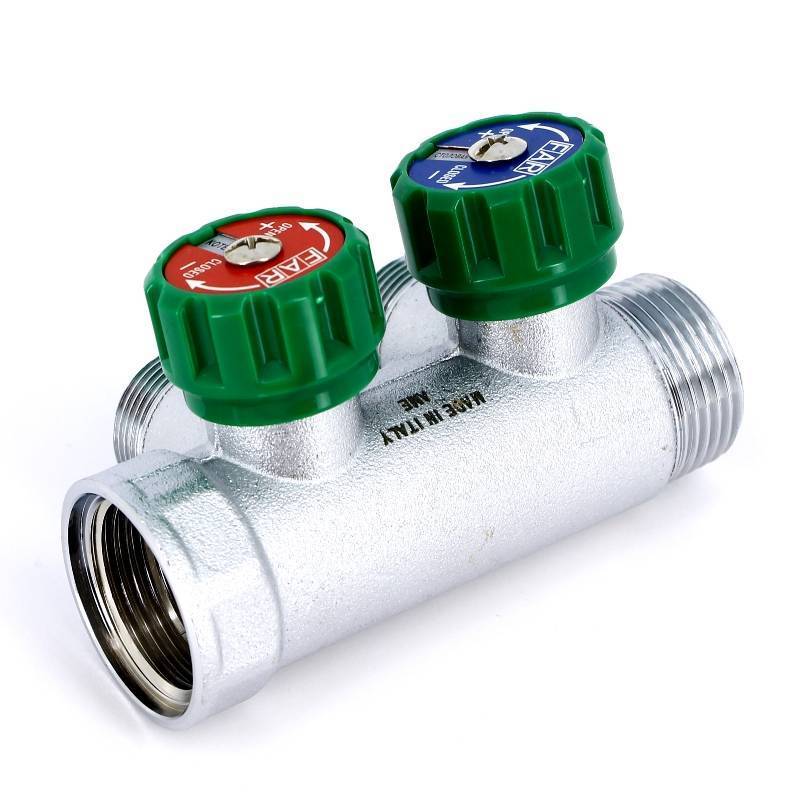 Коллектор проходной FAR 2 выхода 1 x 3/4 HP-BP Евроконус 45 мм FK 3821 134