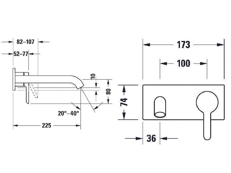 Смеситель для раковины Duravit C.1 встраиваемый хром C11070004010