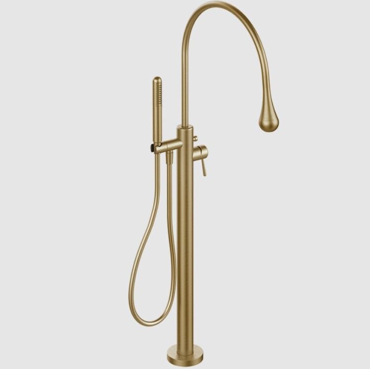 Смеситель для ванны и душа Gessi Goccia напольный Warm Bronze Brushed PVD 33029726