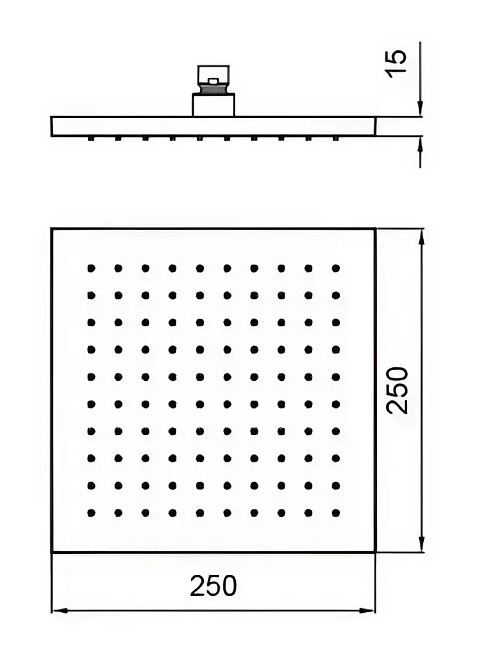 Верхний душ Almar Emotion 250x250 мм квадратный, хром E044220CR