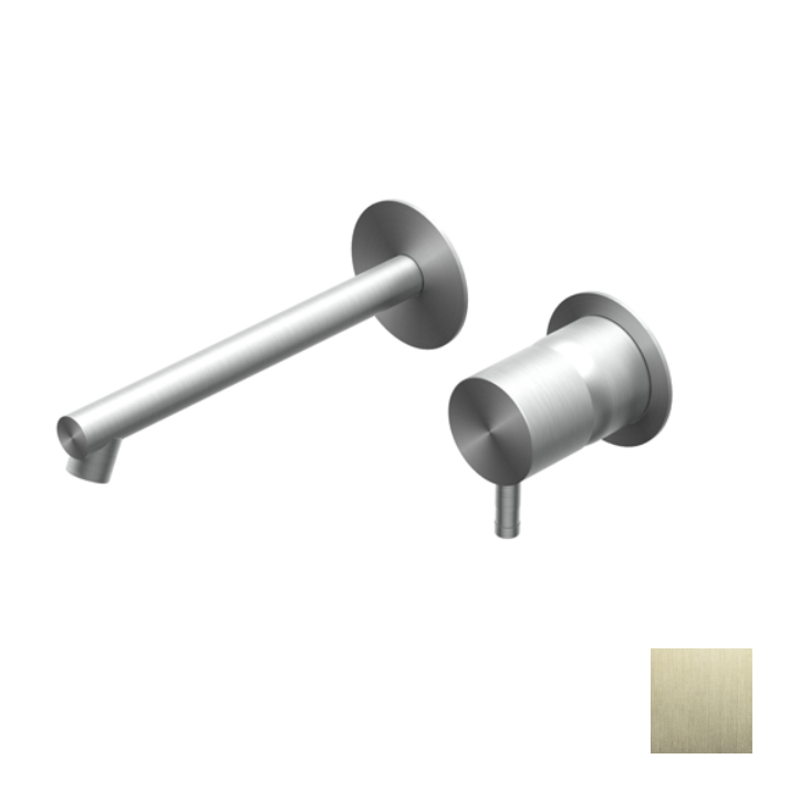 Смеситель для раковины Ritmonio Diametro35 Inox настенный встраиваемый Brushed Champagne Stainless Steel PVD E0BA0117SPDF44