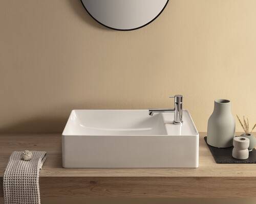 Раковина Globo T-EDGE 550x350x140 мм 1 отверстие цвет белый TE055BI