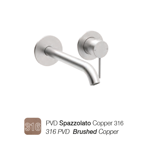 Смеситель для раковины, Almar, настенный встраиваемый, цвет-Copper Brushed PVD 316 (Товар заказной, возврату не подлежит)