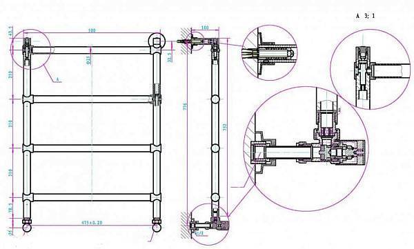 Полотенцесушитель водяной Boheme Oro 50x75 см золото 706