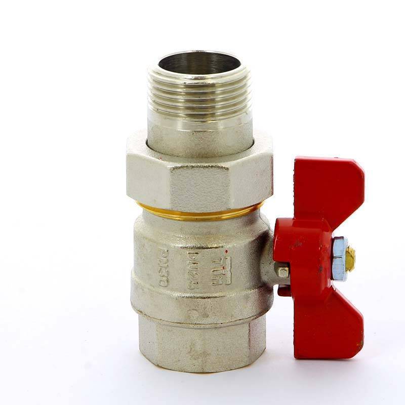 Кран шаровой Tiemme НВ с разъемным соединением для коллектора бабочка 1 2120002