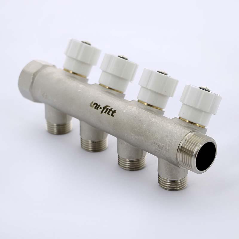 Коллектор с вентилями Uni-Fitt 3/4 4 выхода 1/2 40 мм 400N3240