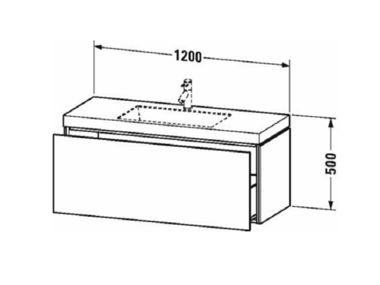 Тумба с раковиной Duravit L-Cube 1200x480x500 мм подвесная серо-коричневый матовый LC6919O9191