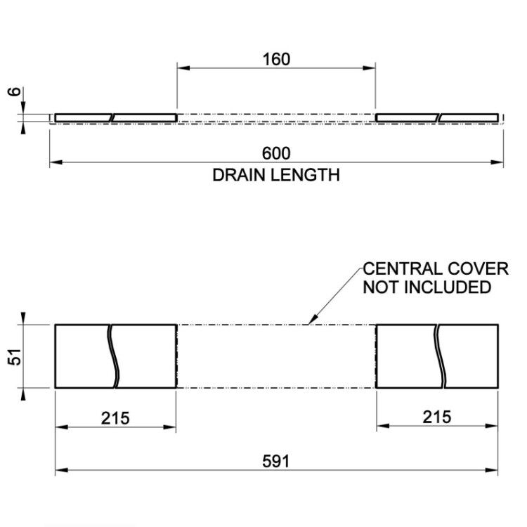 Дизайн-решетка Gessi Shower G Drains боковая 215+215 мм для 67050 L=60 см цвет Steel Brushed 67051239