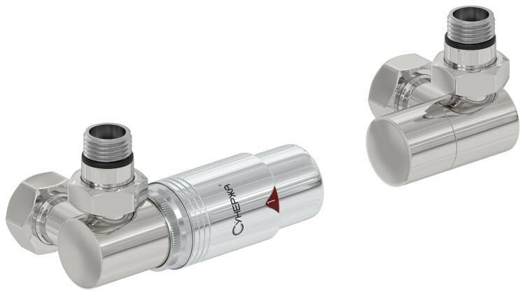 Терморегулятор автоматический Сунержа 3D G 1/2 x G 3/4 набор левый сталь без покрытия/хром 0014210000