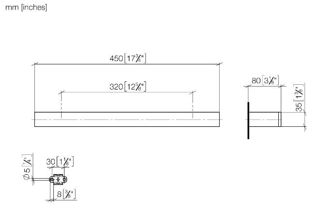 Полотенцедержатель Dornbracht MEM 450 мм шампанское сатинированное 8307078046