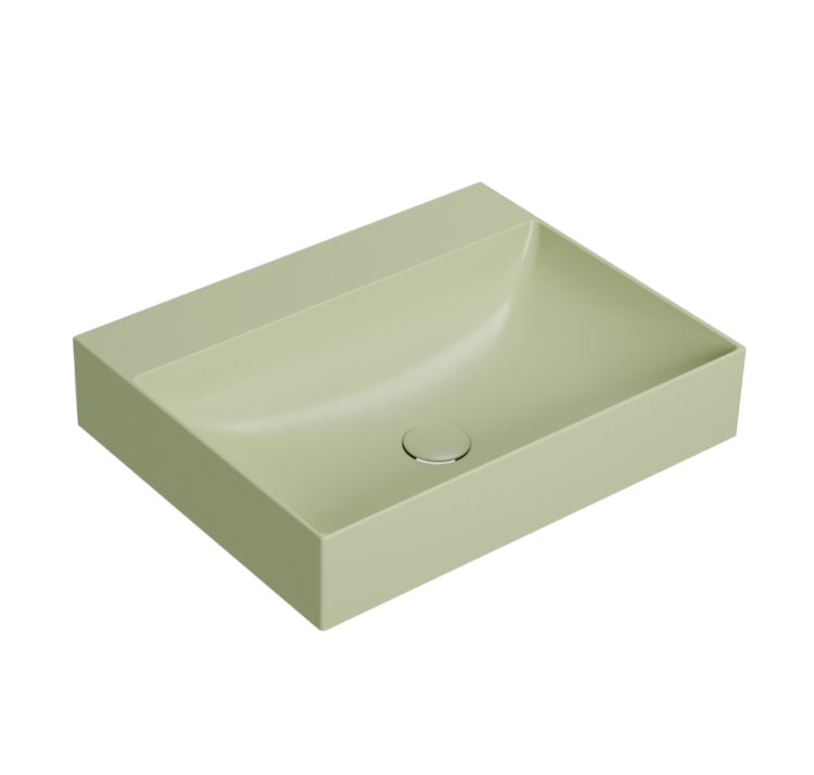 Раковина Globo T-EDGE 600x470x120 мм без отверстий для смесителя цвет Lime B6R650LI