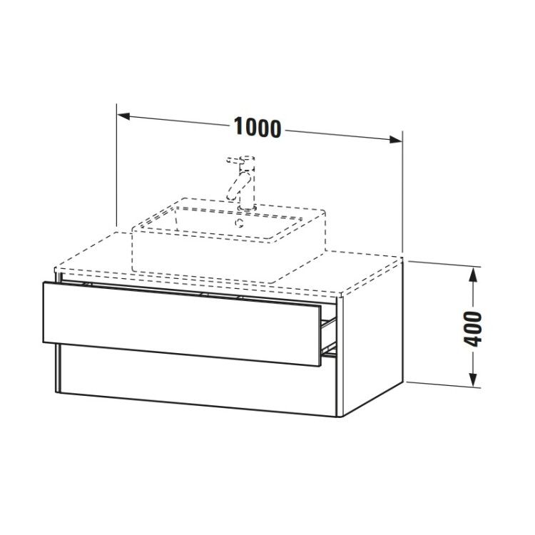 Тумба под раковину Duravit XSquare 1000x548x400 мм подвесная белый глянцевый XS491102222