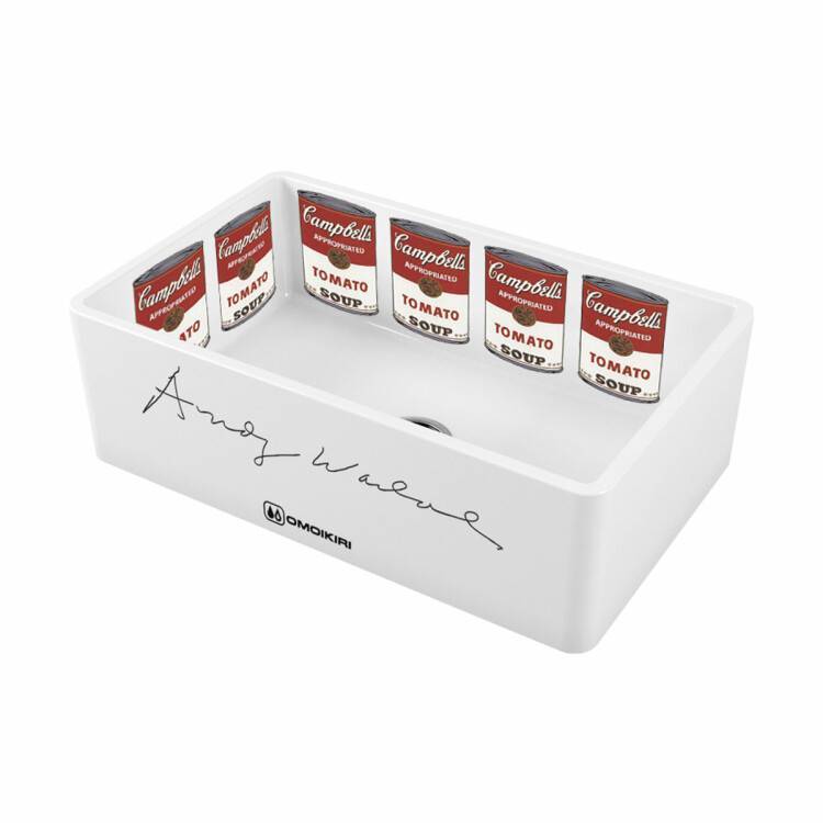 Кухонная мойка OMOIKIRI Mikura 75 760х460 мм белый декор Warhol 4993025