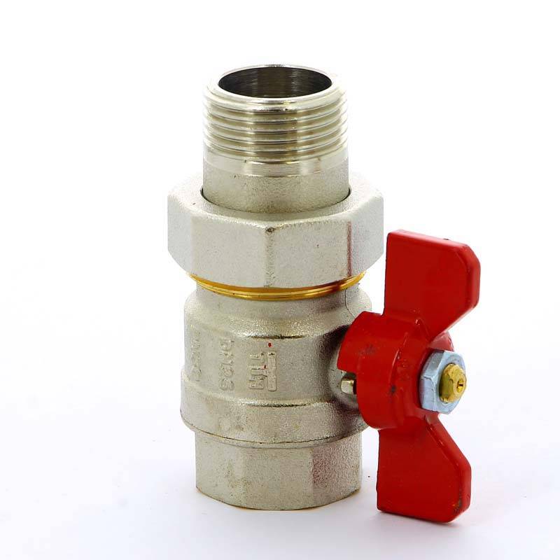 Кран шаровой Tiemme НВ с разъемным соединением для коллектора бабочка 1 2120002