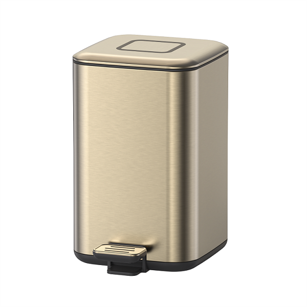 Ведро мусорное напольное Boheme Q квадратное матовое золото 10948-MG
