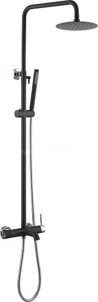 Душевая стойка Boheme Uno с верхним душем черный матовый/хром матовый 468-BCR