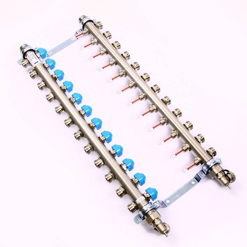 Коллекторная группа Uni-Fitt 1 x 3/4 12 выходов с расходомерами и термостатическими вентилями 455W4312