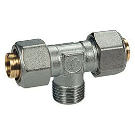Тройник Giacomini R568AM 26x3 мм x 3/4 НР x 26x3 мм латунь R568MX062