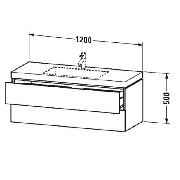 Тумба с раковиной Duravit L-Cube 1200x480x500 мм подвесная базальт матовый LC6929O4343