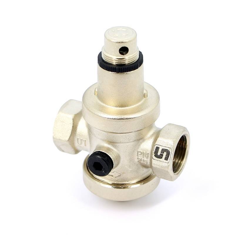 Редуктор давления UNI-FITT 204N ВВ никелированный с отверстием под аксиальный манометр 3/4 204N3140