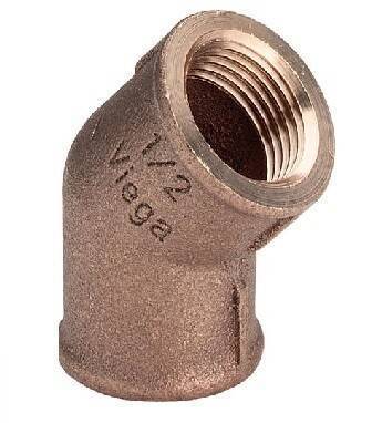 Угольник 45 градусов Viega бронзовый резьбовой 3/4 ВР 320645