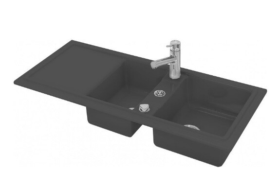 Раковина двойная Duravit Cassia 1160x510x225 мм черный 7513110800