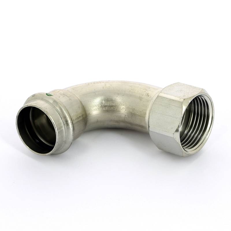 Угольник переходной Viega Sanpress Inox 90° 28х1 пресс-В нержавеющая сталь 437121