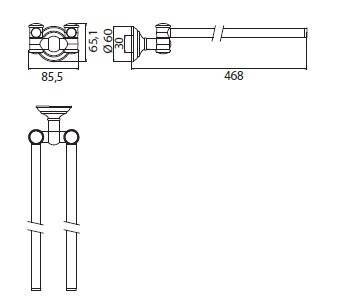 Полотенцедержатель Emco Classic 468 мм золото 045000742