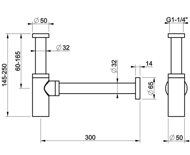Сифон Gessi бутылочный 1 1/4 цвет Aged Bronze 01377187