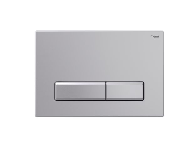 Панель смыва, РЕХАУ, NOVA LONG 001, для унитаза, шгв 245-9.5-165, с прямоугольными клавишами, пластик, цвет-серебристый матовый