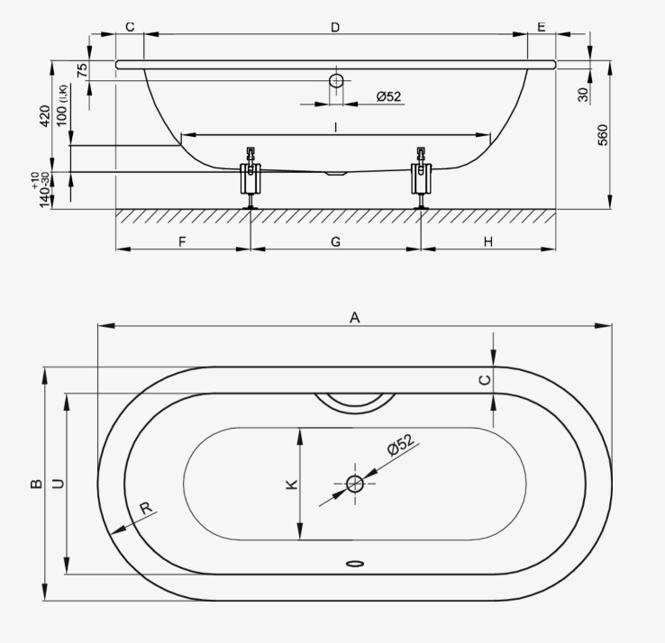 Ванна встраиваемая Bette BetteStarlet Oval 1850x850 мм белая 2740-000