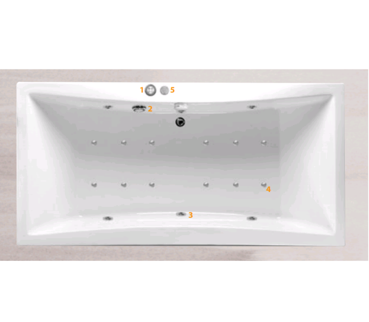 Гидромассажная ванна Huppe Bowcase 2000x1000 мм белая 3KABD000200100B86