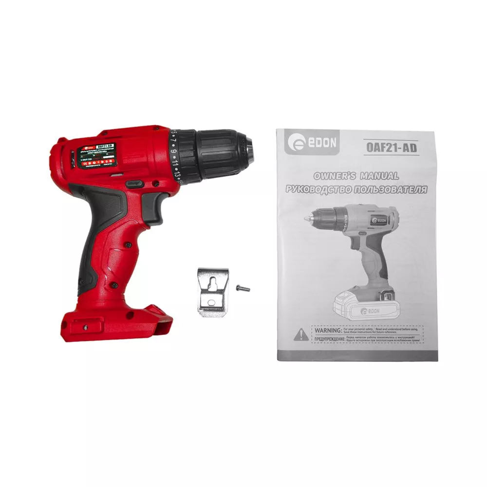 Дрель-шуруповерт аккумуляторная Edon OAF21-AD