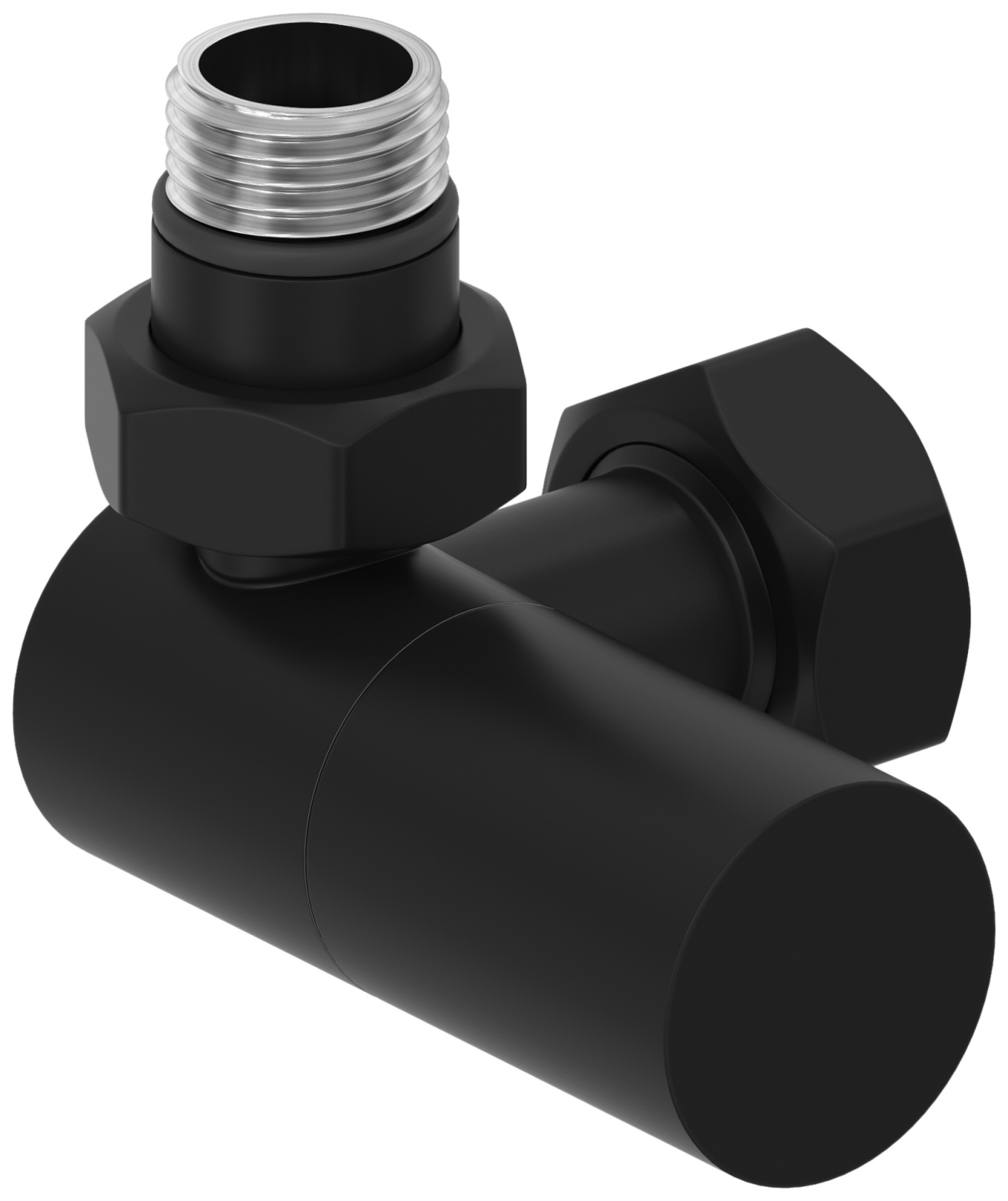 Вентиль регулировки температуры Сунержа 3D левый цилиндр G 1/2 x G 3/4 черный матовый 31-1402-1234