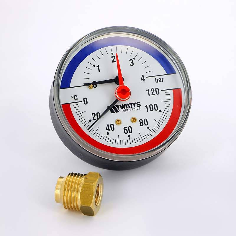 Термоманометр аксиальный Watts F+R 818 4 бар 120 °C 1/2 10009464