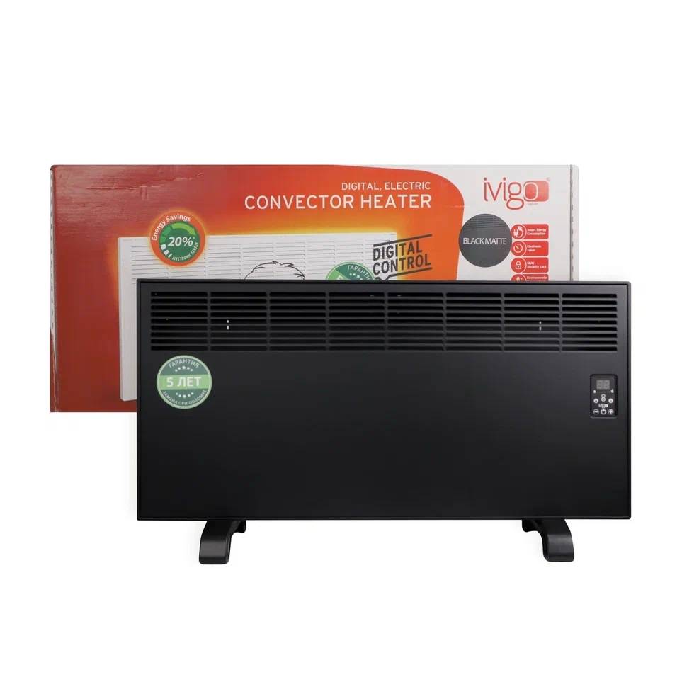 Конвектор электрический iVigo EPKE20 электронный термостат Вт Черный матовый EPKE20
