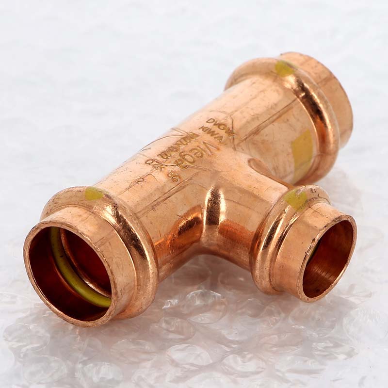 Тройник пресс медный Viega Profipress G 22x18x22 мм 346034