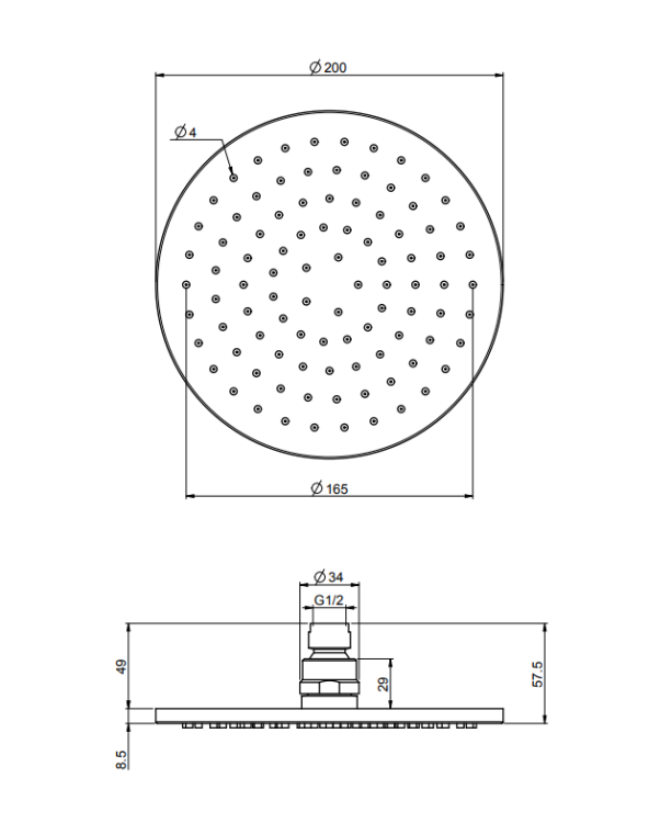 Верхний душ FIMA Carlo Frattini Showerhead Ø200 мм хром F21172CR
