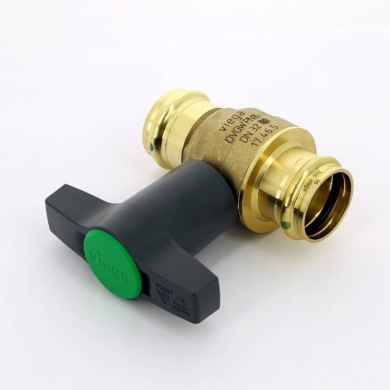 Кран шаровой Viega Easytop пресс 35 мм бронза SC-Contur 746414