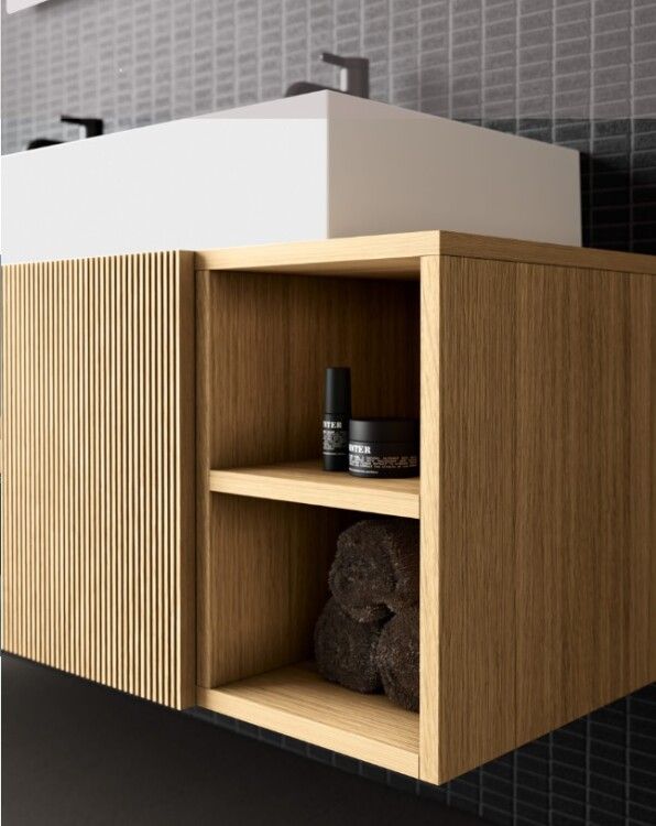 Тумба под раковину Scarabeo Picture 1200x500x450 мм Rovere Chiaro Cannettato 3056LCC