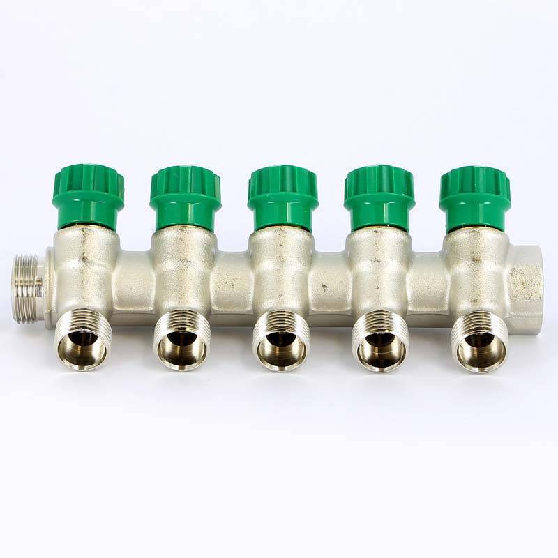 Коллектор с вентилями Tiemme 3/4 5 выходов 1/2 36 мм 1840008