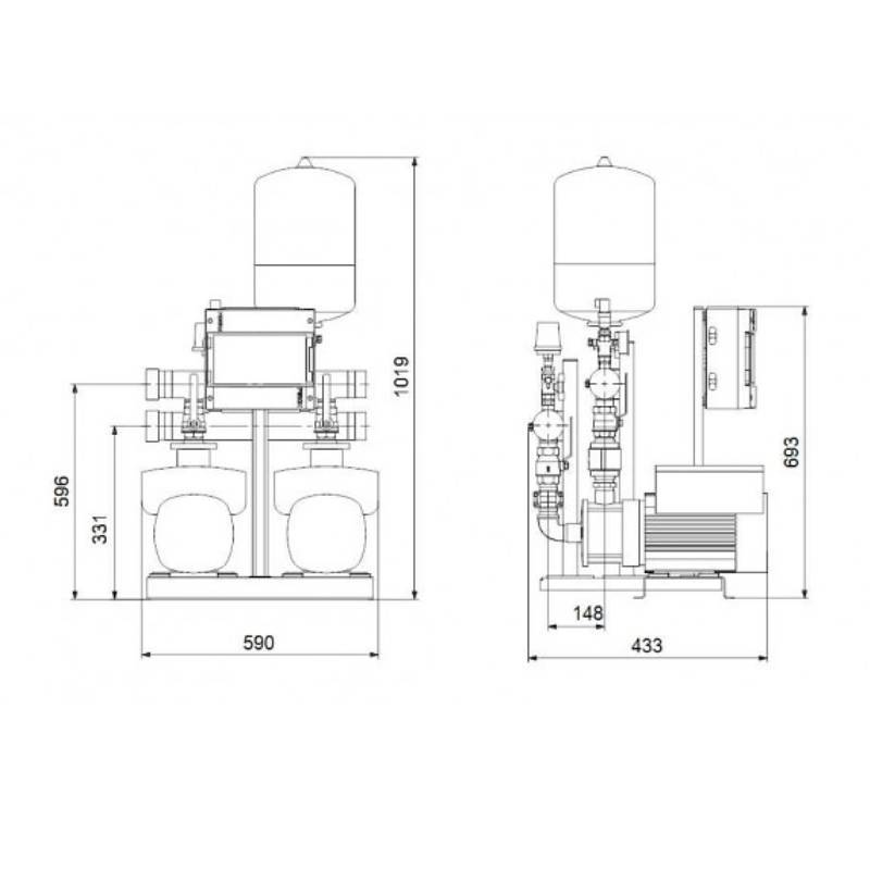 Насосная установка Grundfos Hydro Multi-E 2 CME 3-5 1.1 кВт 98494923