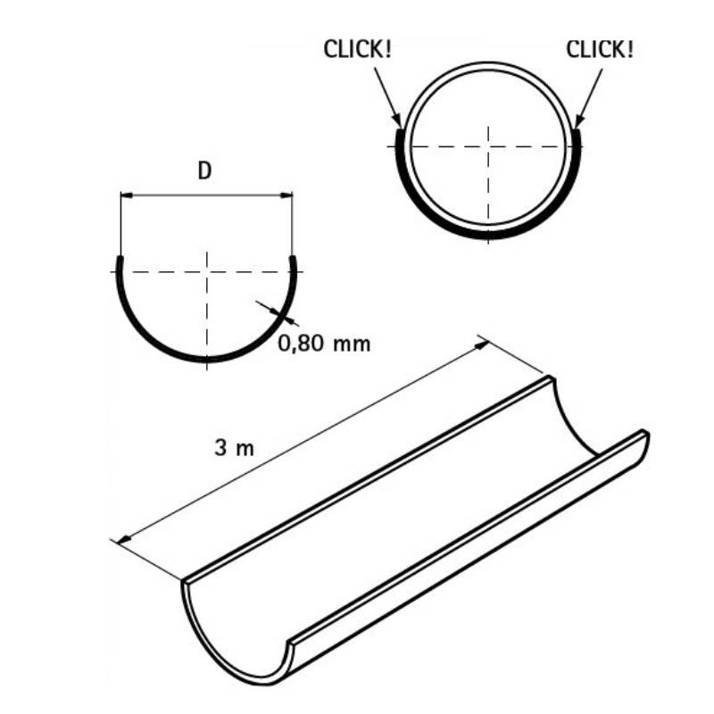 Желоб фиксирующий Walraven BIS для труб 40 мм длина 3 м 0635340