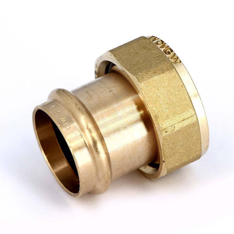 Муфта пресс с накидной гайкой Viega Sanpress 35x1 1/2 бронза 265731