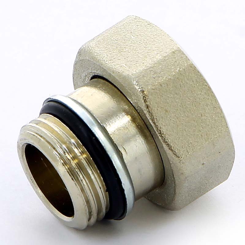 Разъемное соединение Tiemme 1/2 НВ прямое никелированное с резиновой прокладкой 3270003