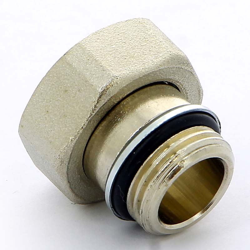 Разъемное соединение Tiemme 1/2 НВ прямое никелированное с резиновой прокладкой 3270003