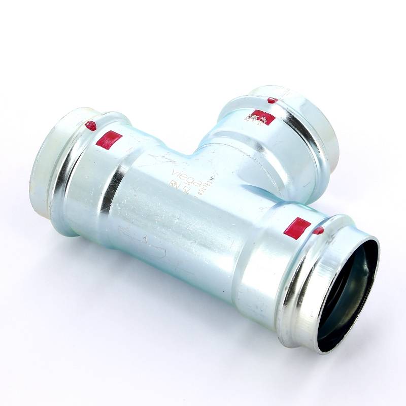 Тройник пресс Viega Prestabo 54х54х54 мм оцинкованная сталь 558673