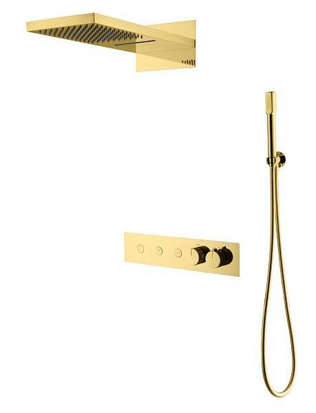 Душевая система встроенная Boheme Fusion с термостатом 3-позиционная золото 131-G